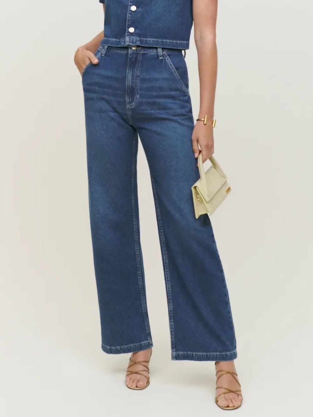 Reformation Nava Denim Wide Leg Pant size 10
